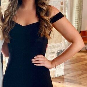 Morgan & Co Off The Shoulder Cutout Gown